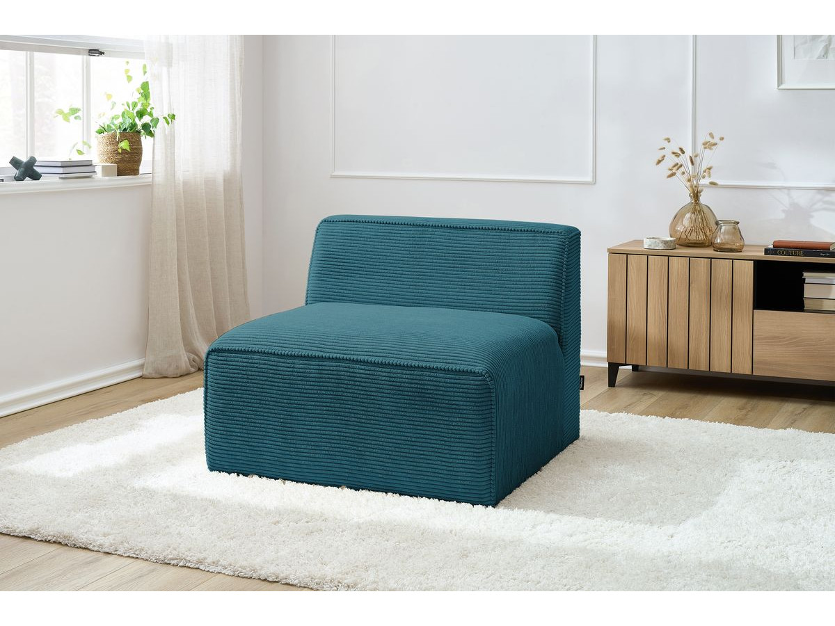 Chauffeuse 1 place pour canapé modulable MEGEVE tissu velours côtelé