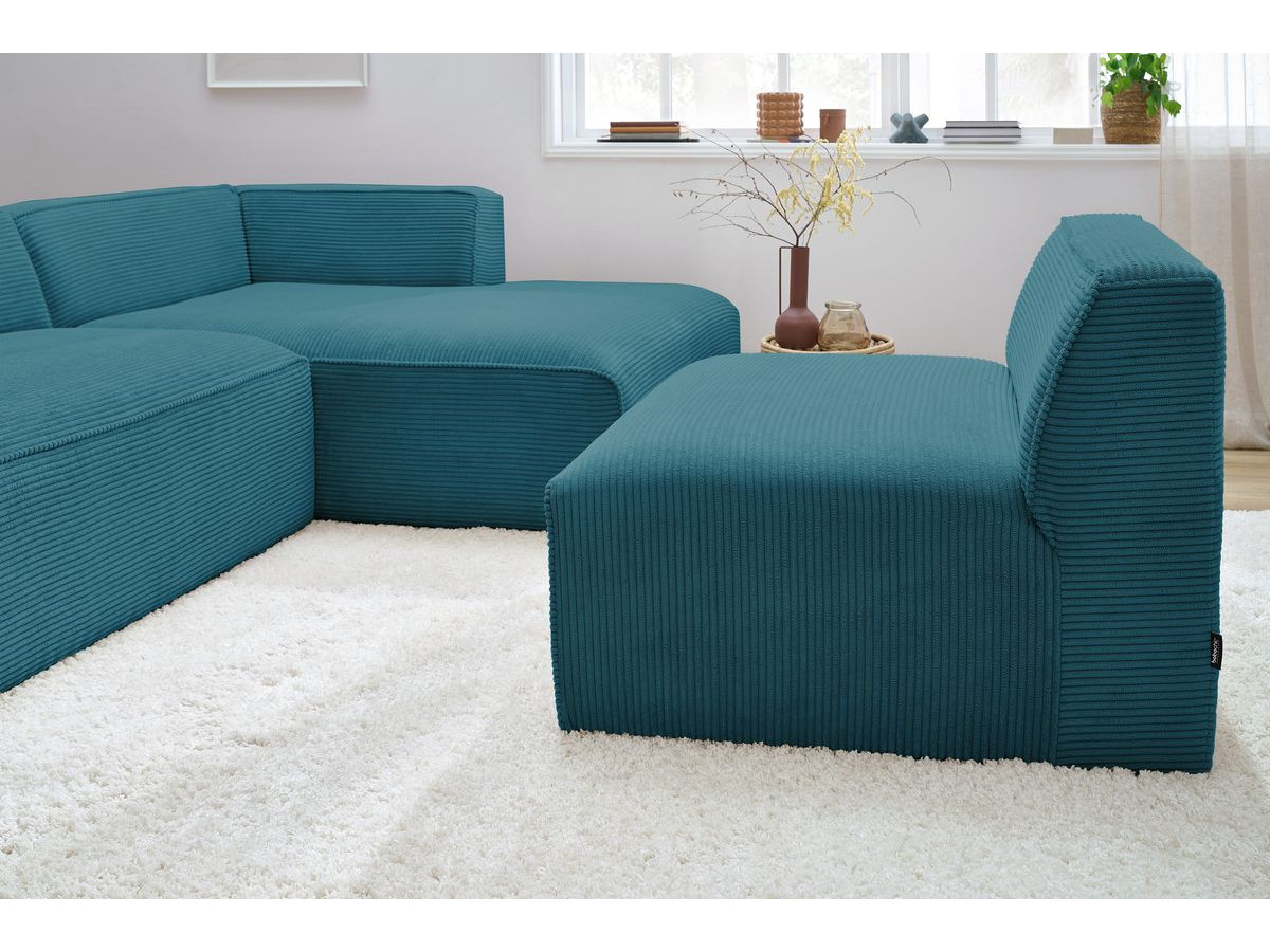 Chauffeuse 1 place pour canapé modulable MEGEVE tissu velours côtelé bleu foncé BOBOCHIC 1 places - Vue supplémentaire 3