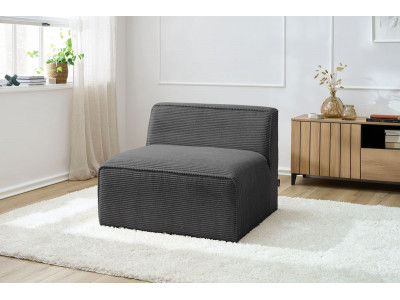 Chauffeuse 1 place pour canapé modulable MEGEVE tissu velours côtelé