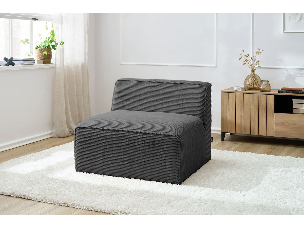 Chauffeuse 1 place pour canapé modulable MEGEVE tissu velours côtelé