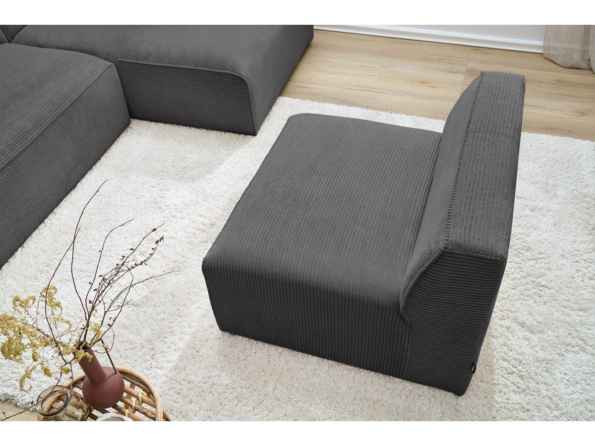 Chauffeuse 1 place pour canapé modulable MEGEVE tissu velours côtelé