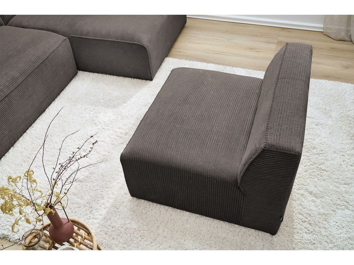 Chauffeuse 1 place pour canapé modulable MEGEVE tissu velours côtelé