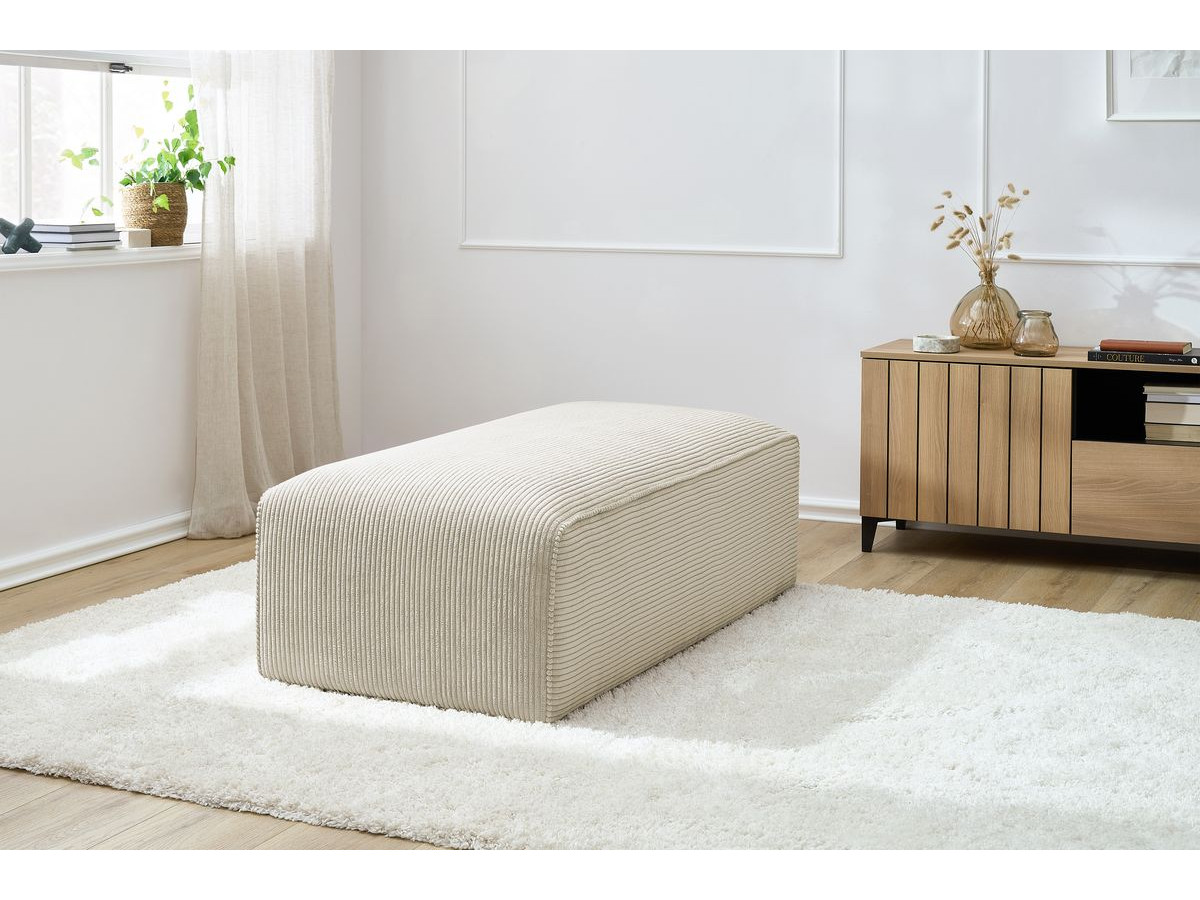 Pouf pour canapé modulable MEGEVE tissu velours côtelé
