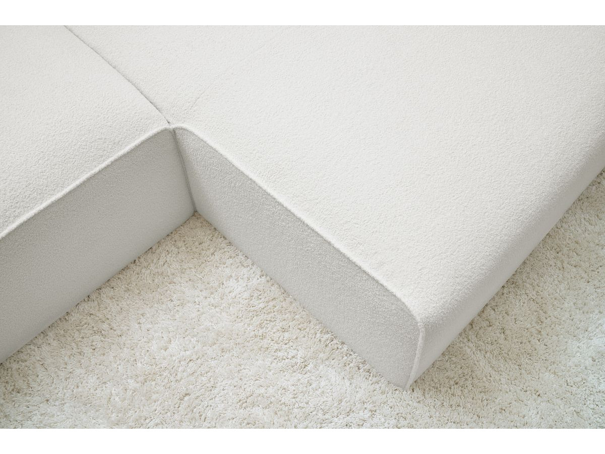 Canapé d'angle fixe EVEREST tissu chiné - Orange - Angle droit - 10 coussins
