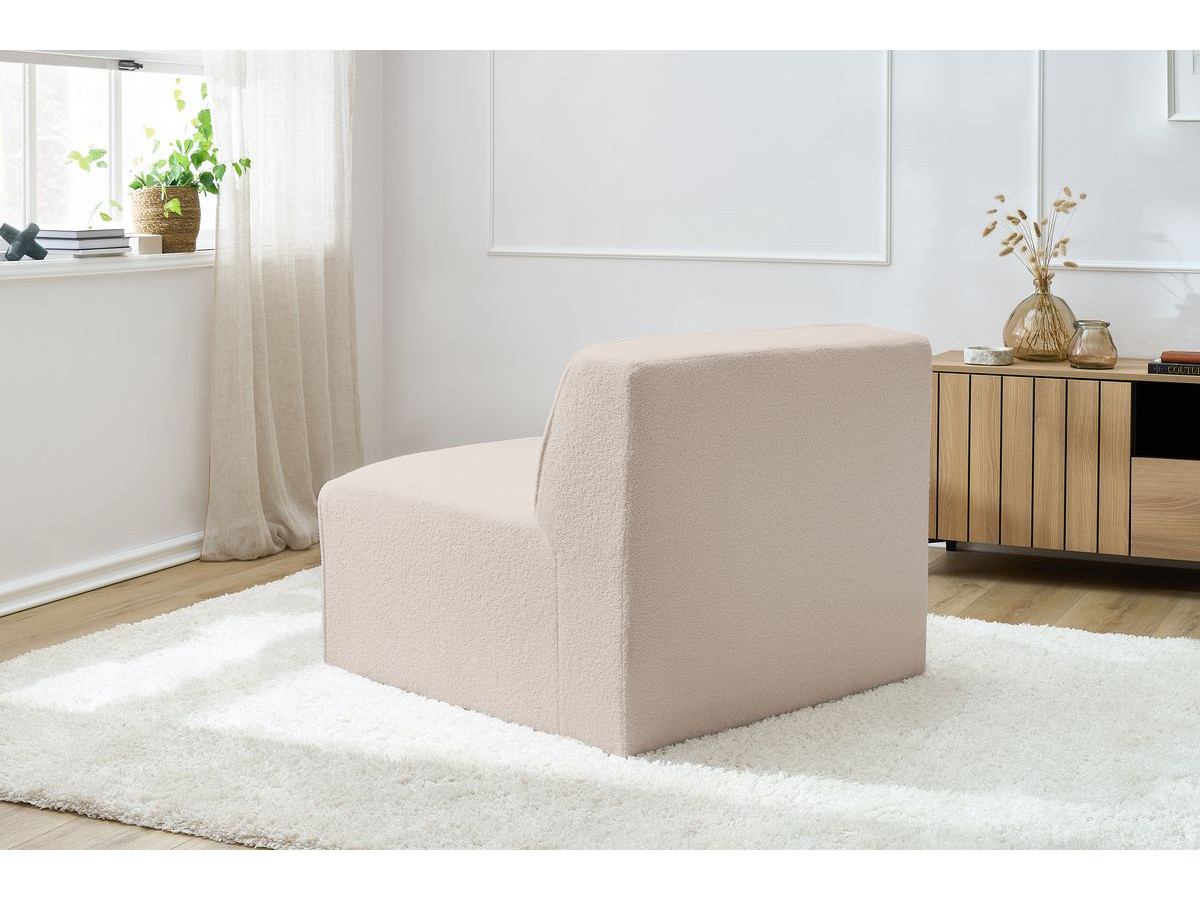 Chauffeuse 1 place pour canapé modulable MEGEVE tissu bouclette