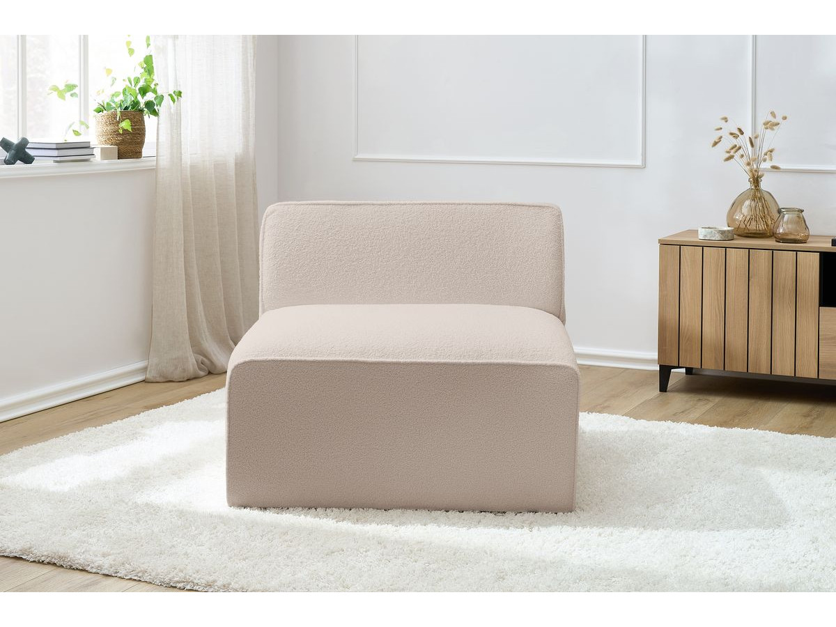 Chauffeuse 1 place pour canapé modulable MEGEVE tissu bouclette