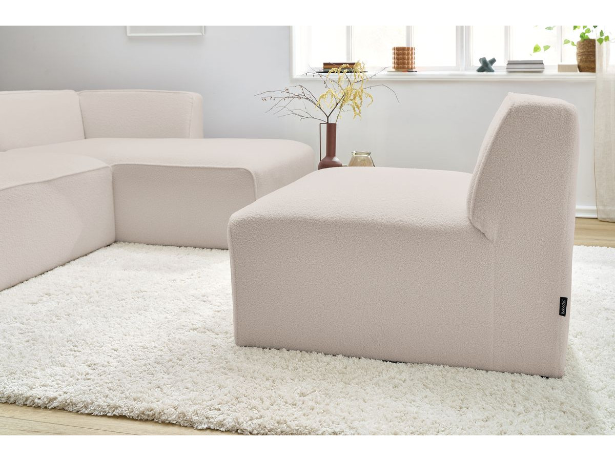 Chauffeuse 1 place pour canapé modulable MEGEVE tissu bouclette