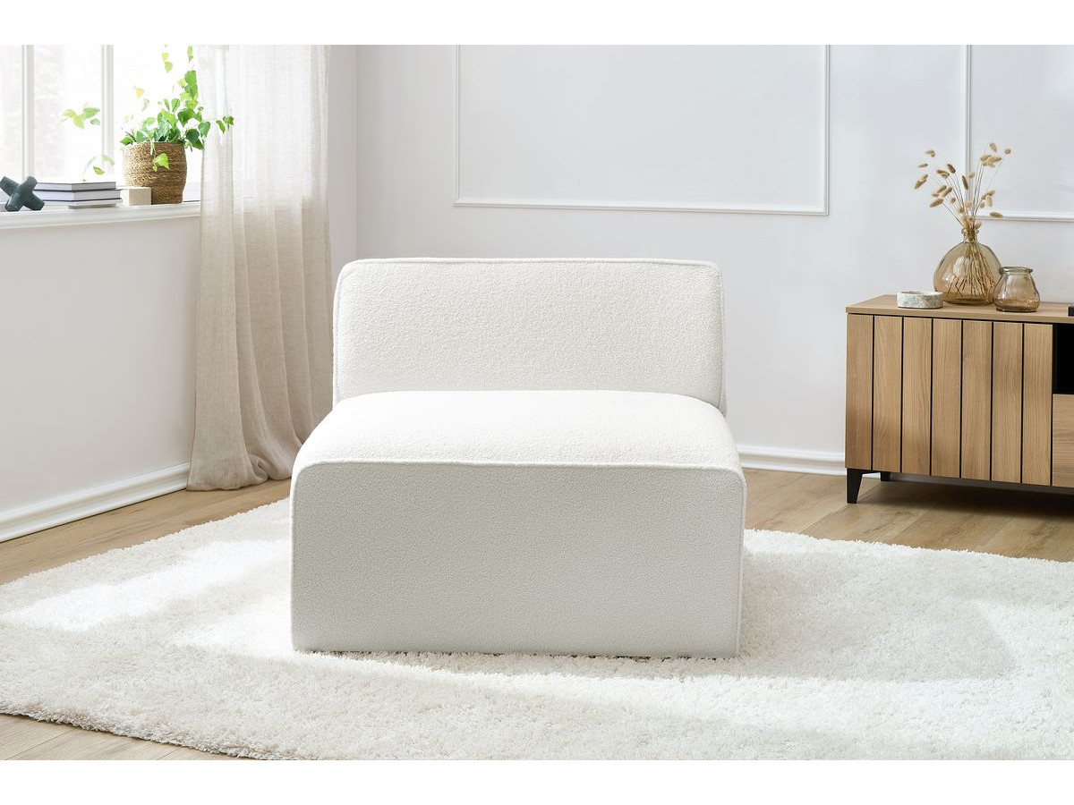 Chauffeuse 1 place pour canapé modulable MEGEVE tissu bouclette