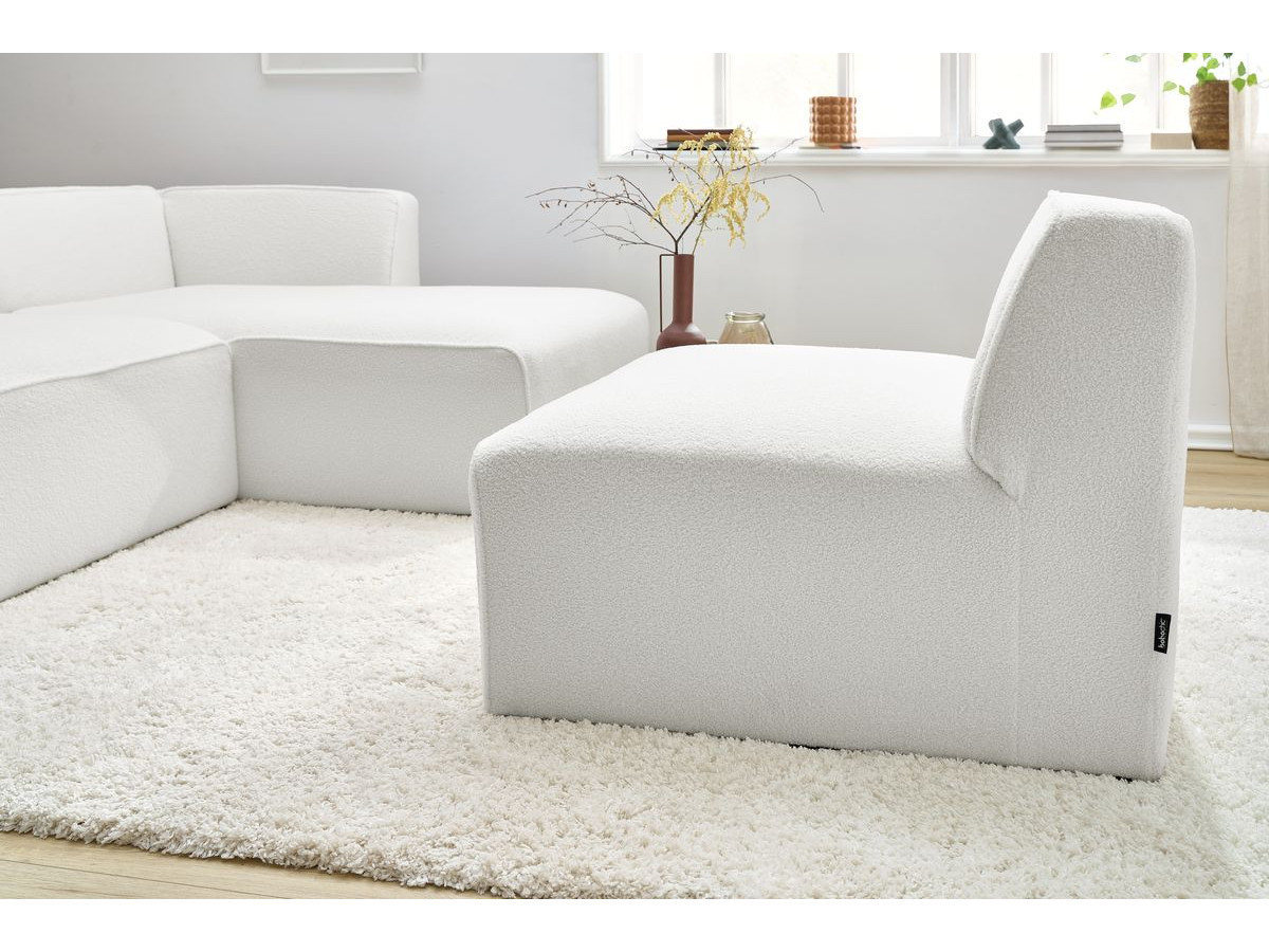 Chauffeuse 1 place pour canapé modulable MEGEVE tissu bouclette
