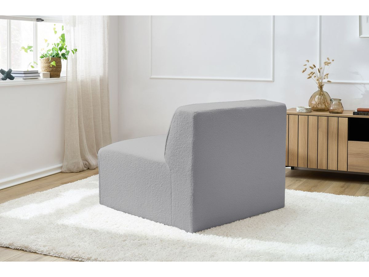 Chauffeuse 1 place pour canapé modulable MEGEVE tissu bouclette