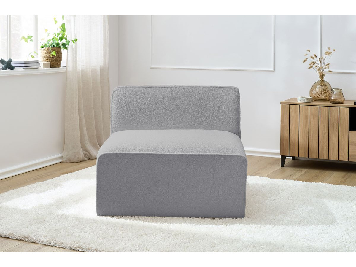 Chauffeuse 1 place pour canapé modulable MEGEVE tissu bouclette