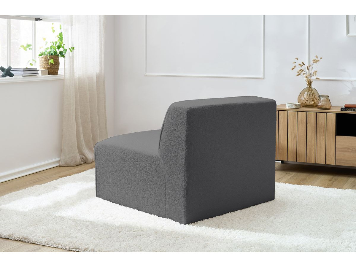 Chauffeuse 1 place pour canapé modulable MEGEVE tissu bouclette