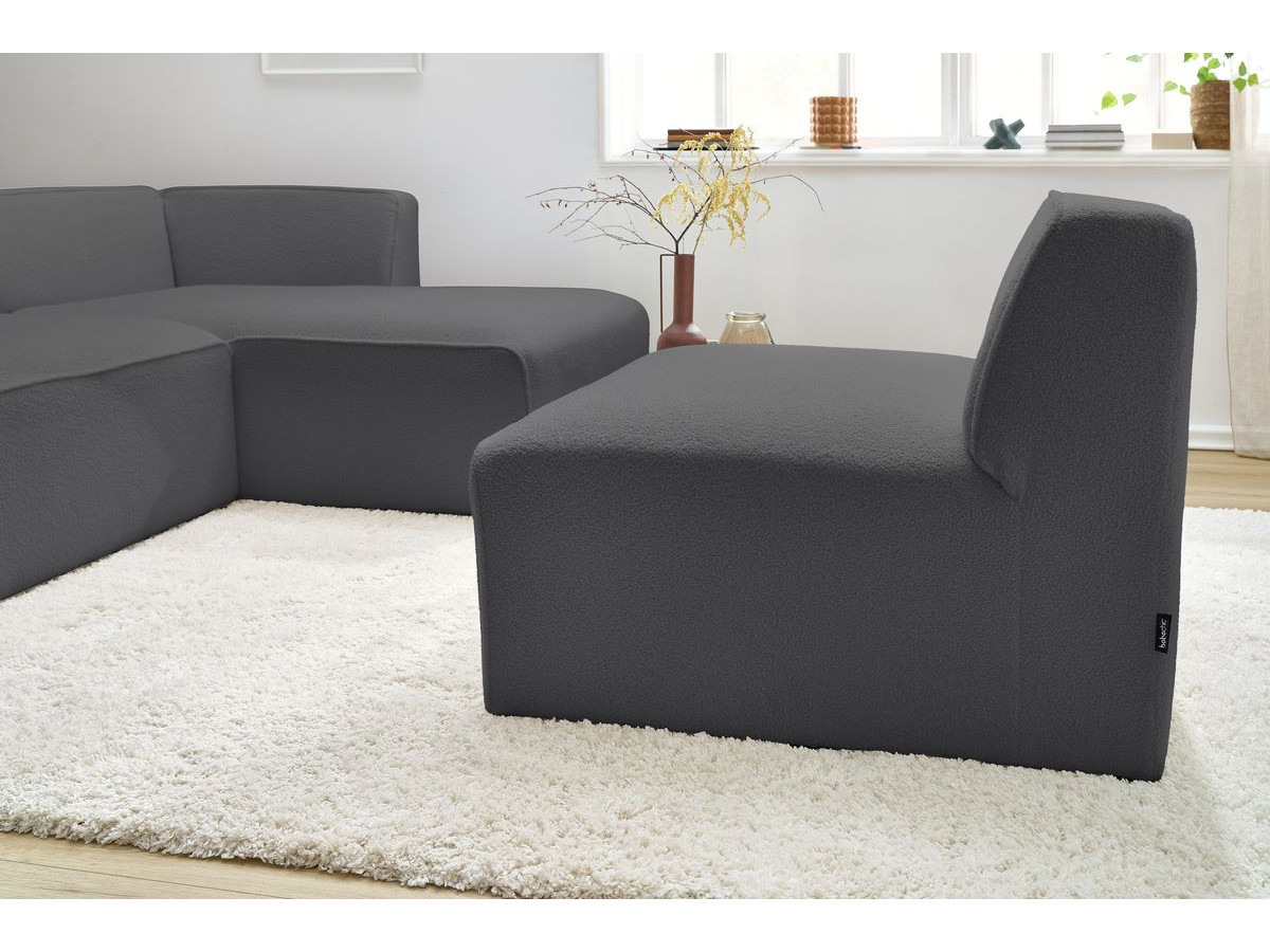 Chauffeuse 1 place pour canapé modulable MEGEVE tissu bouclette