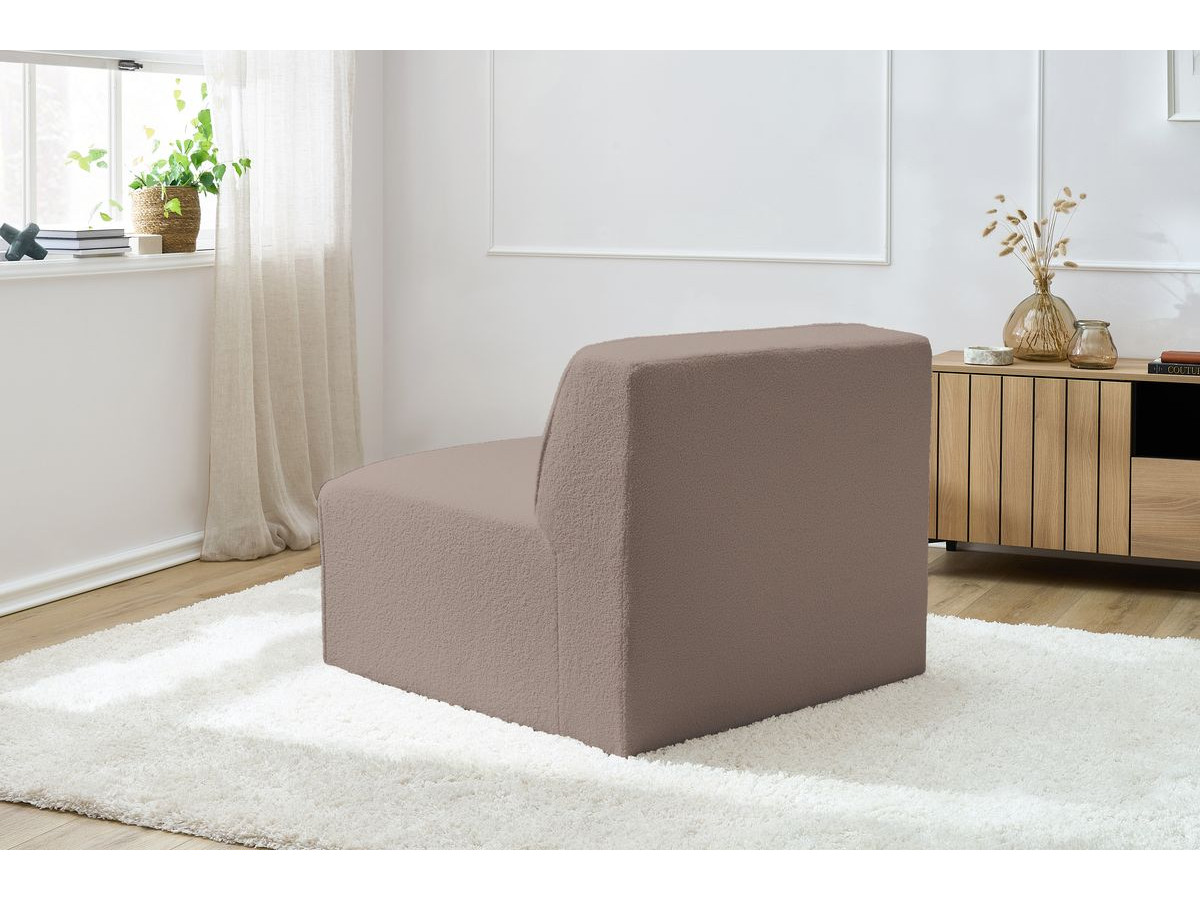 Chauffeuse 1 place pour canapé modulable MEGEVE tissu bouclette