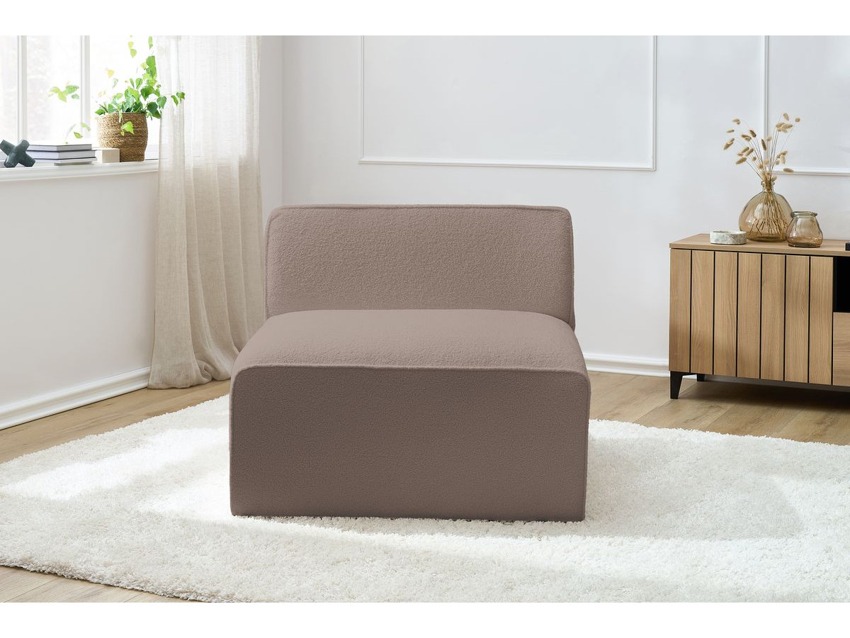 Chauffeuse 1 place pour canapé modulable MEGEVE tissu bouclette