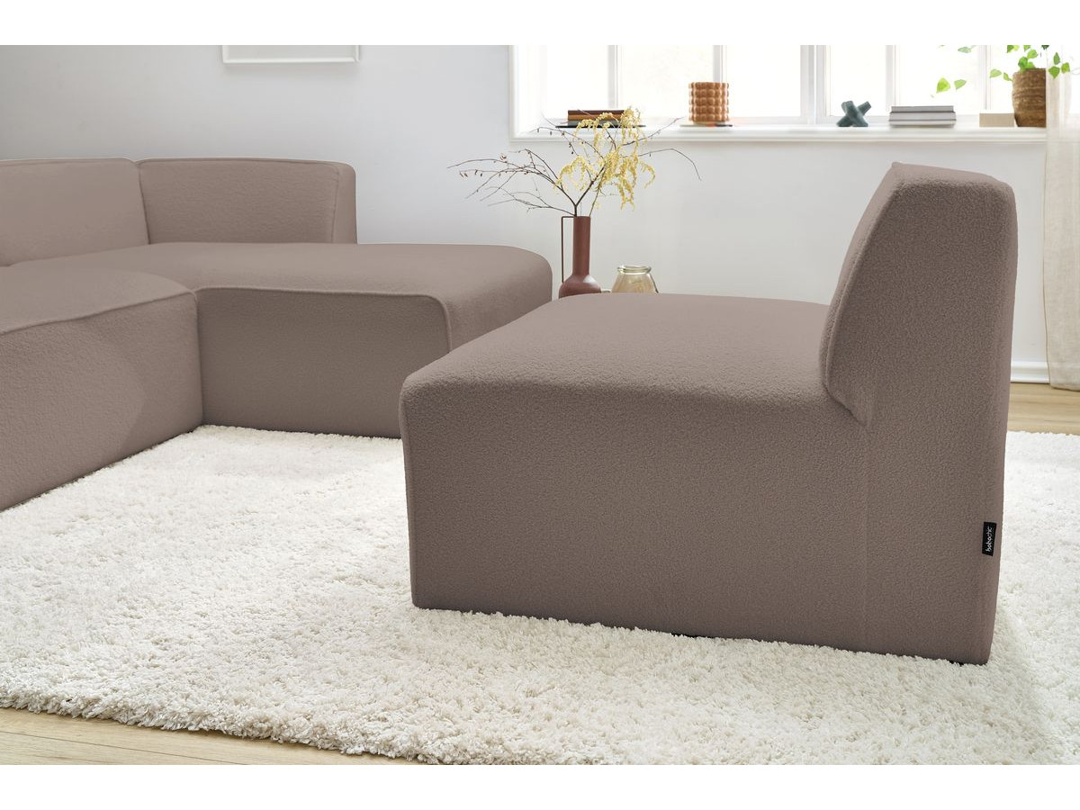 Chauffeuse 1 place pour canapé modulable MEGEVE tissu bouclette