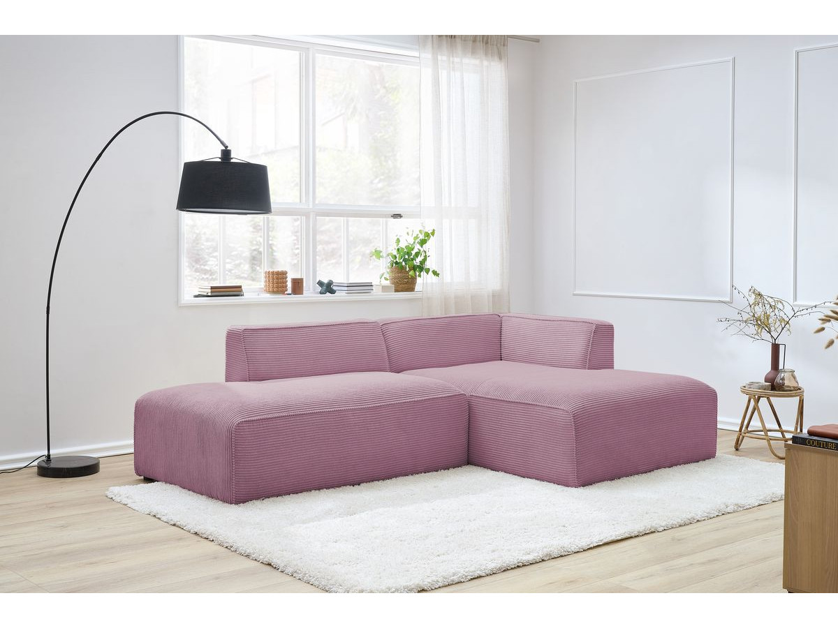 MEGEVE vaste hoekbank in corduroy stof