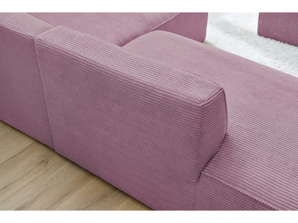 MEGEVE vaste hoekbank in corduroy stof