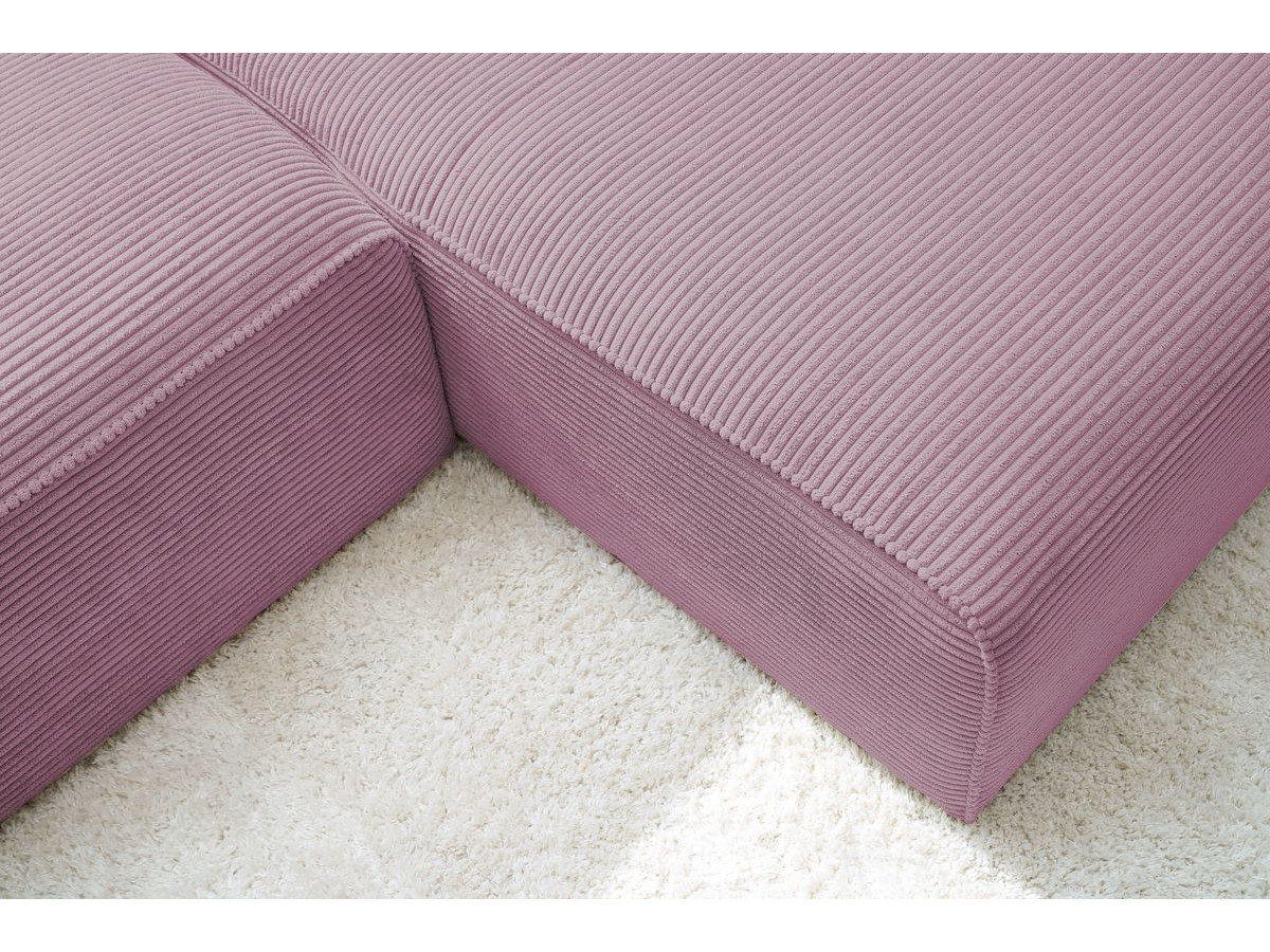 MEGEVE vaste hoekbank in corduroy stof