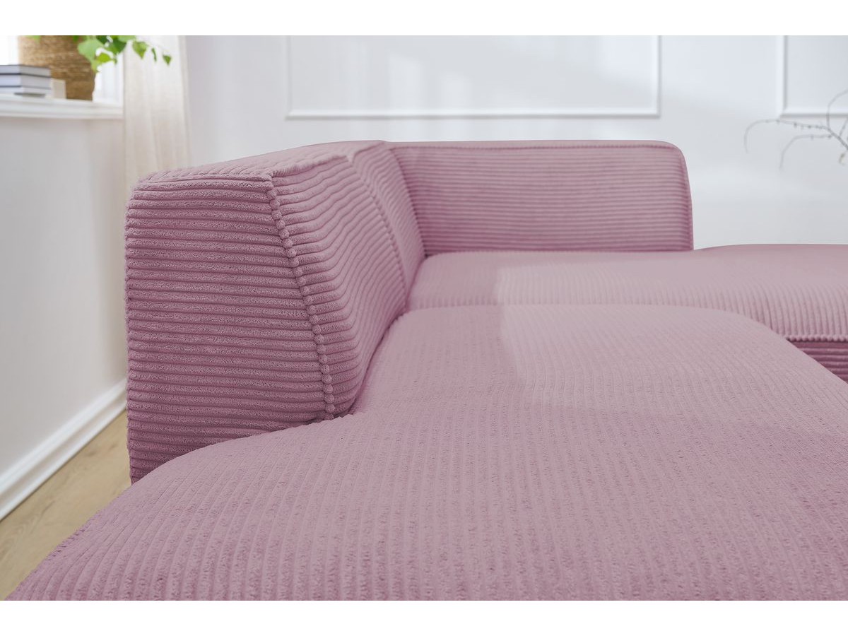 MEGEVE vaste hoekbank in corduroy stof