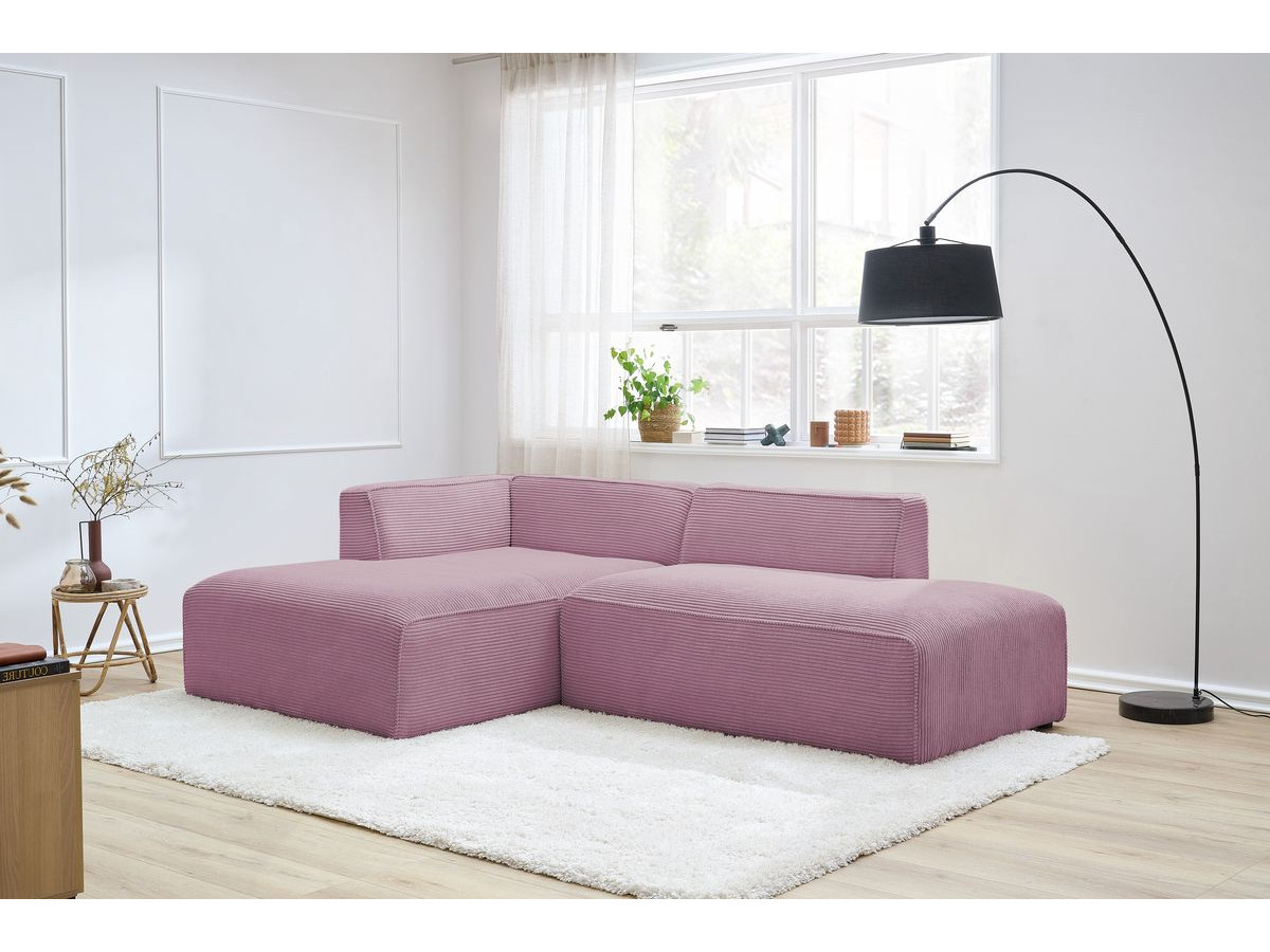 MEGEVE vaste hoekbank in corduroy stof