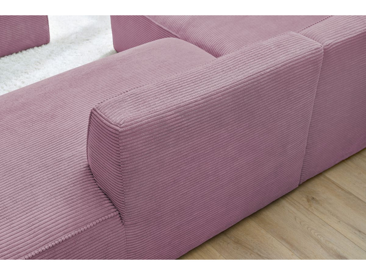 MEGEVE vaste hoekbank in corduroy stof