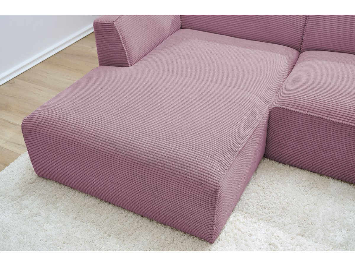 MEGEVE vaste hoekbank in corduroy stof