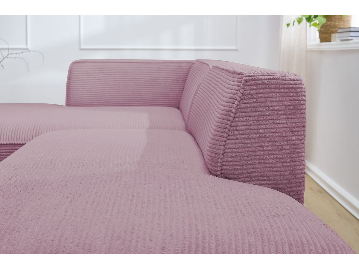 MEGEVE vaste hoekbank in corduroy stof