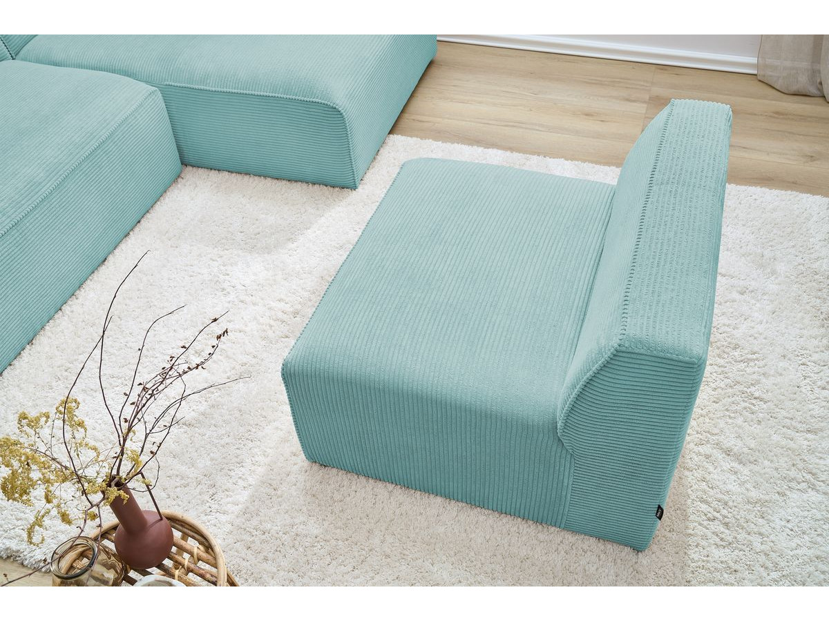 Chauffeuse 1 place pour canapé modulable MEGEVE tissu velours côtelé