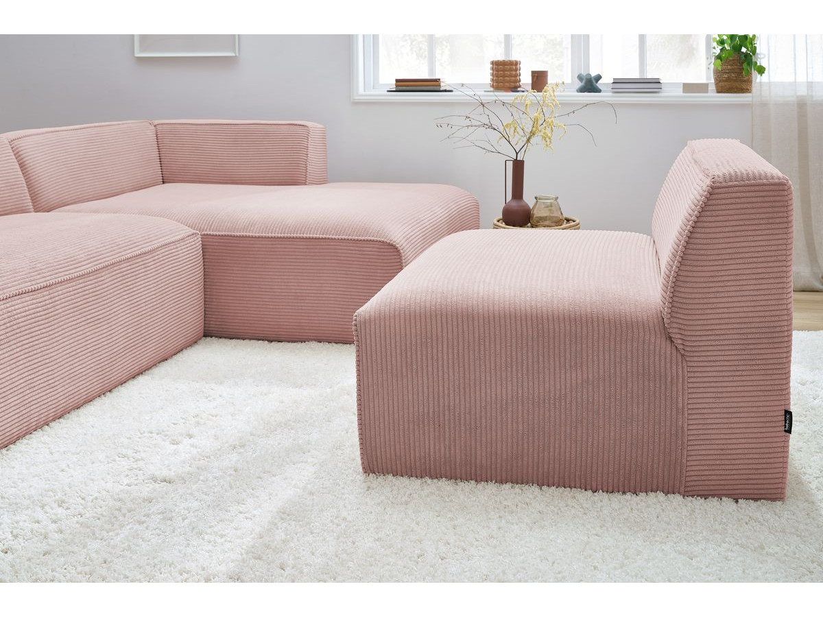 Chauffeuse 1 place pour canapé modulable MEGEVE tissu velours côtelé rose BOBOCHIC 1 places - Vue supplémentaire 3