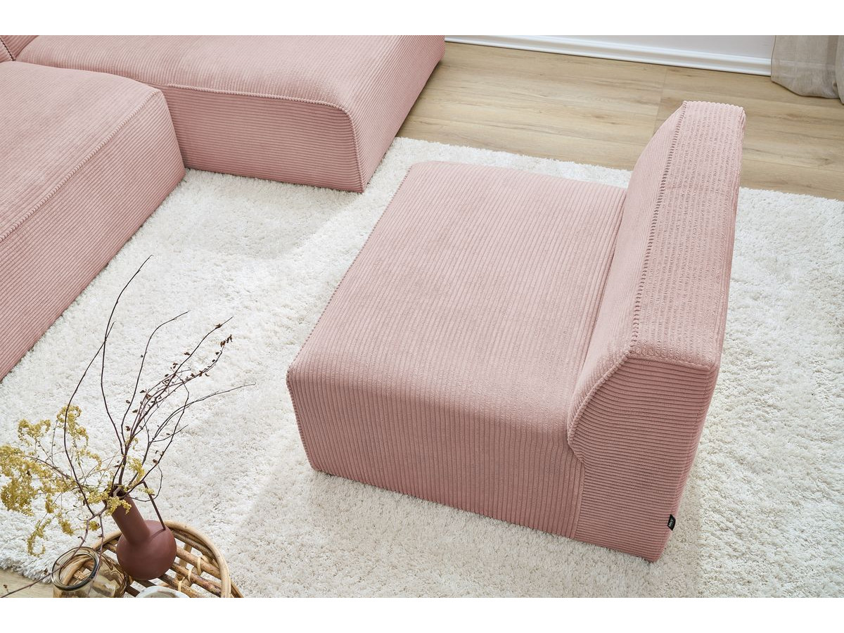 Chauffeuse 1 place pour canapé modulable MEGEVE tissu velours côtelé