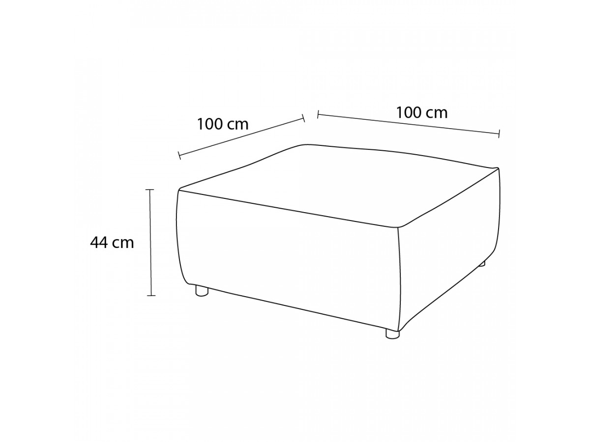 Pouf pour canapé modulable NIHAD tissu velours côtelé