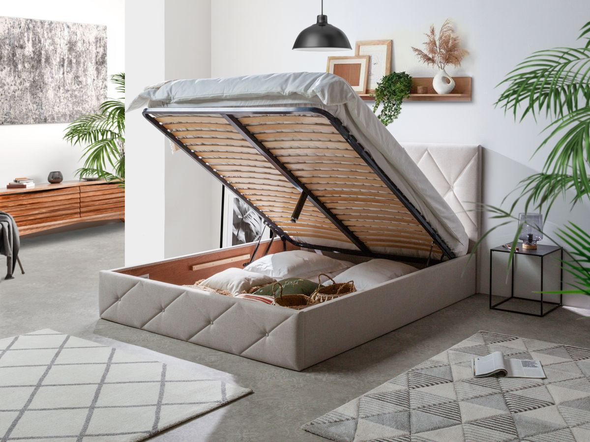 SIXTINE gestoffeerd opbergbed
