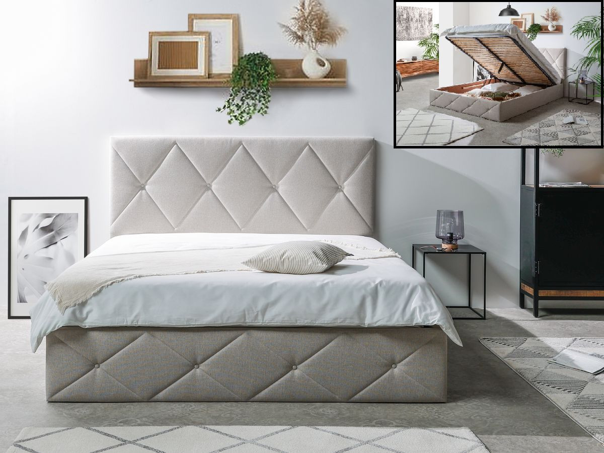 SIXTINE gestoffeerd opbergbed