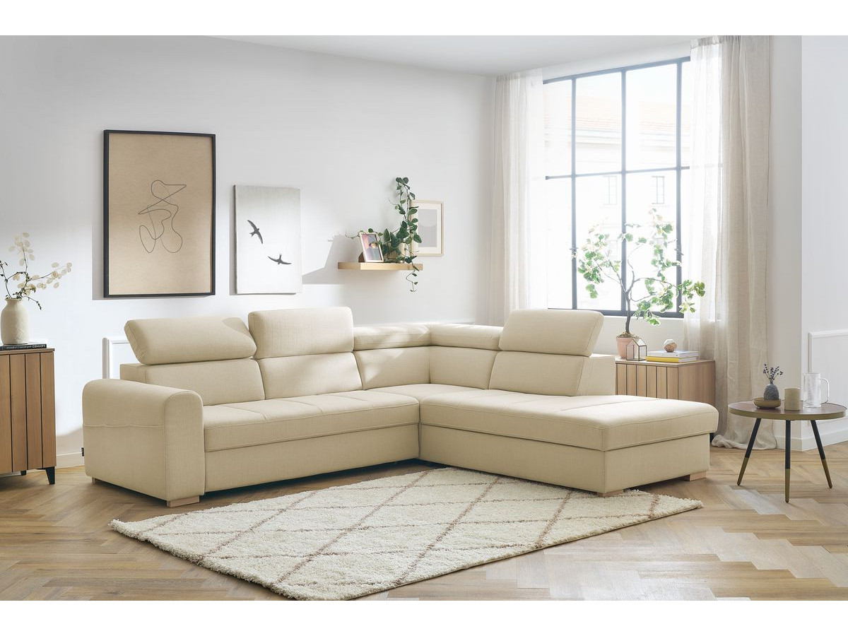 Canapé d'angle convertible coffre ARMAND