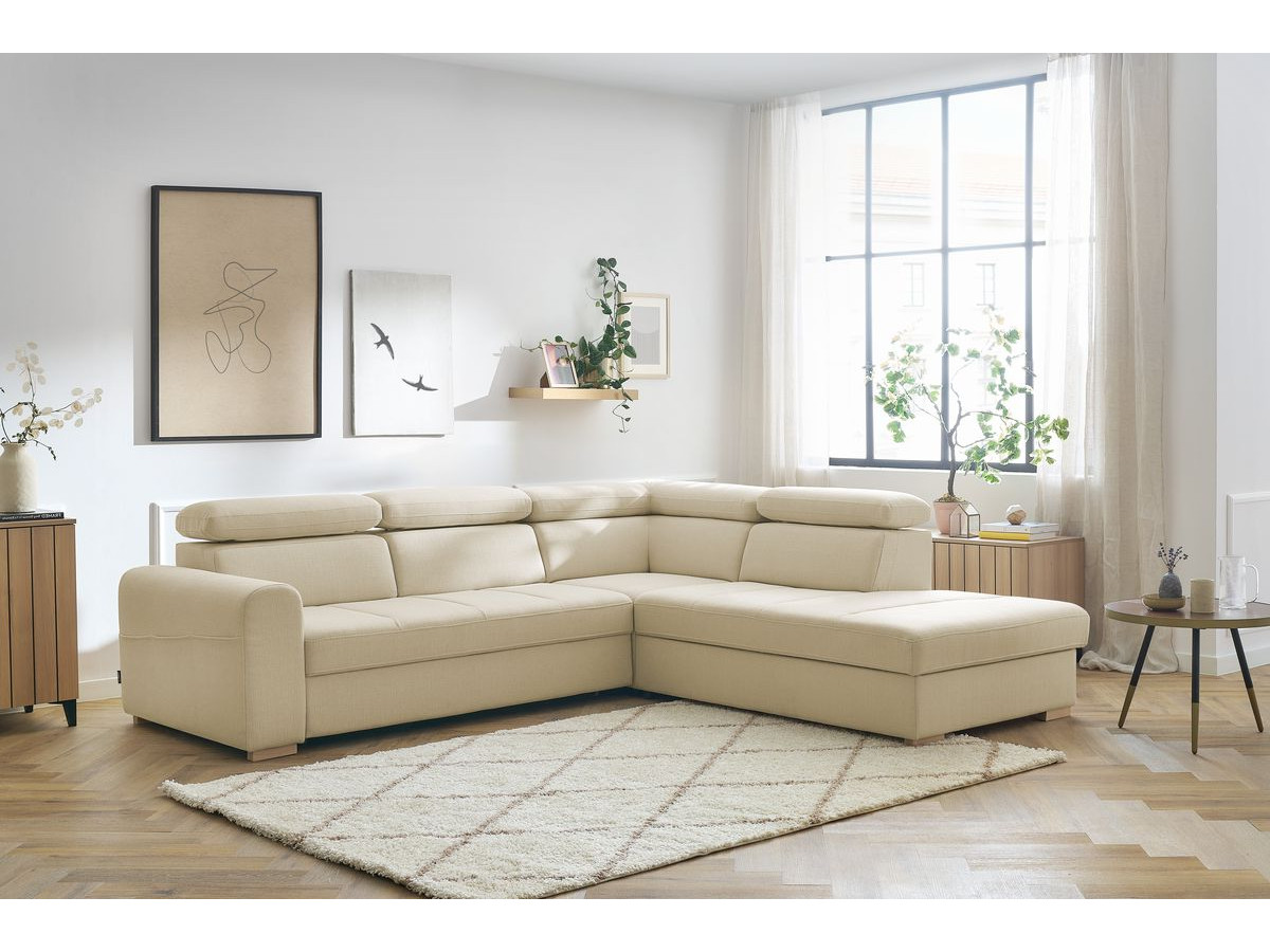 Canapé d'angle convertible coffre ARMAND
