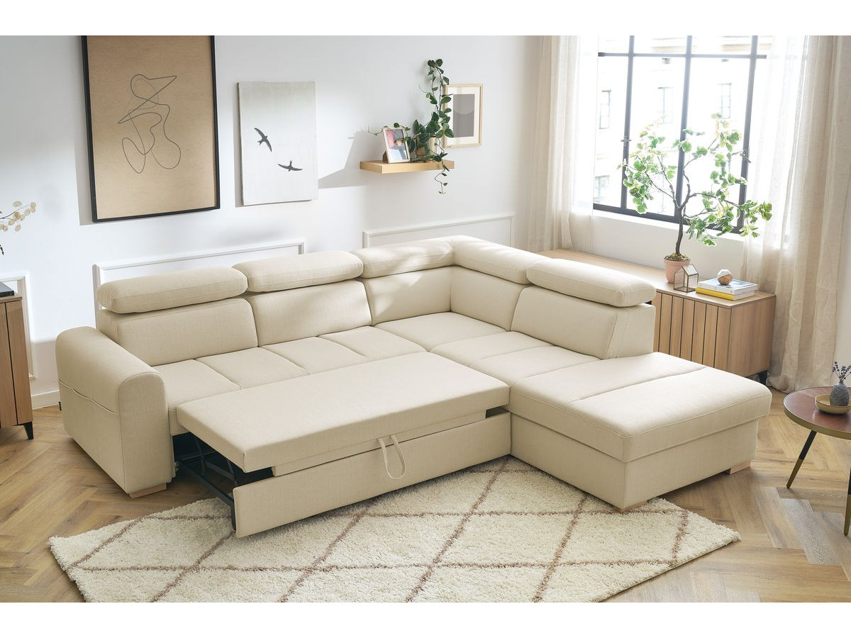 Canapé d'angle convertible coffre ARMAND