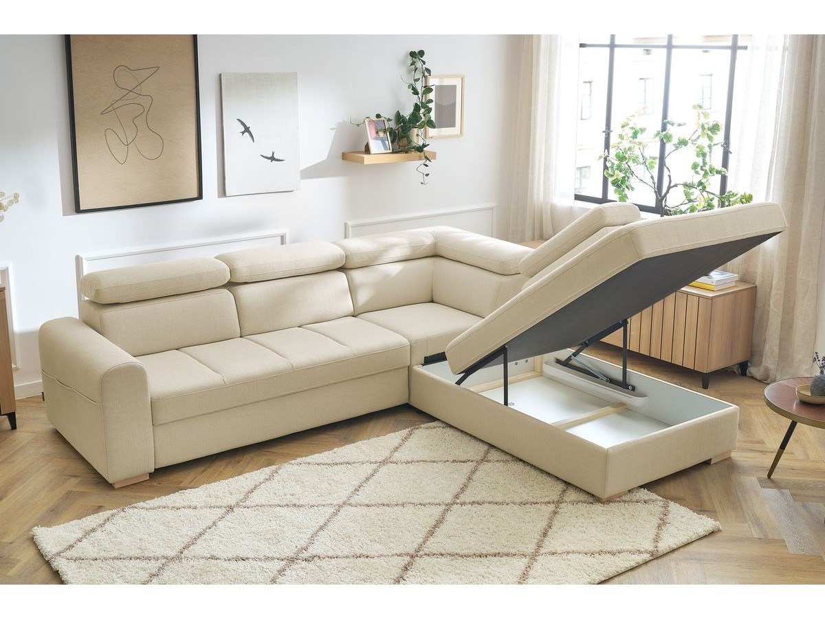 Canapé d'angle convertible coffre ARMAND