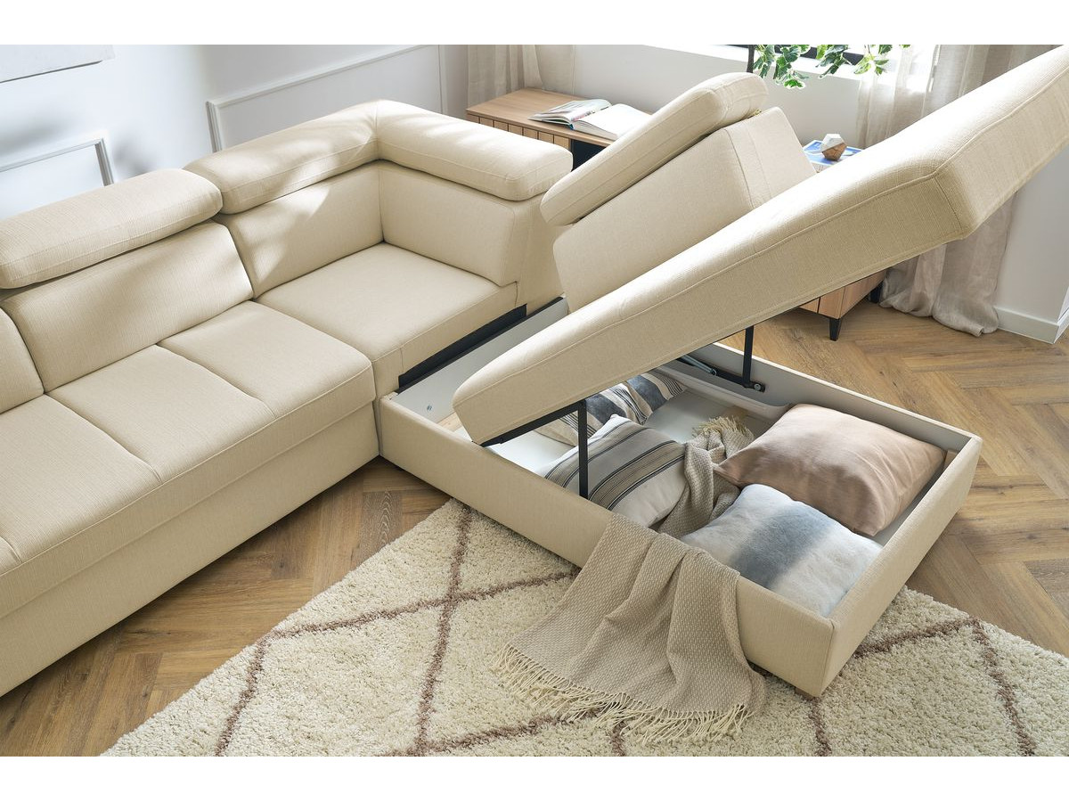 Canapé d'angle convertible coffre ARMAND