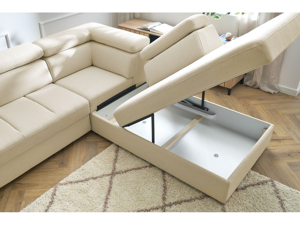 Canapé d'angle convertible coffre ARMAND