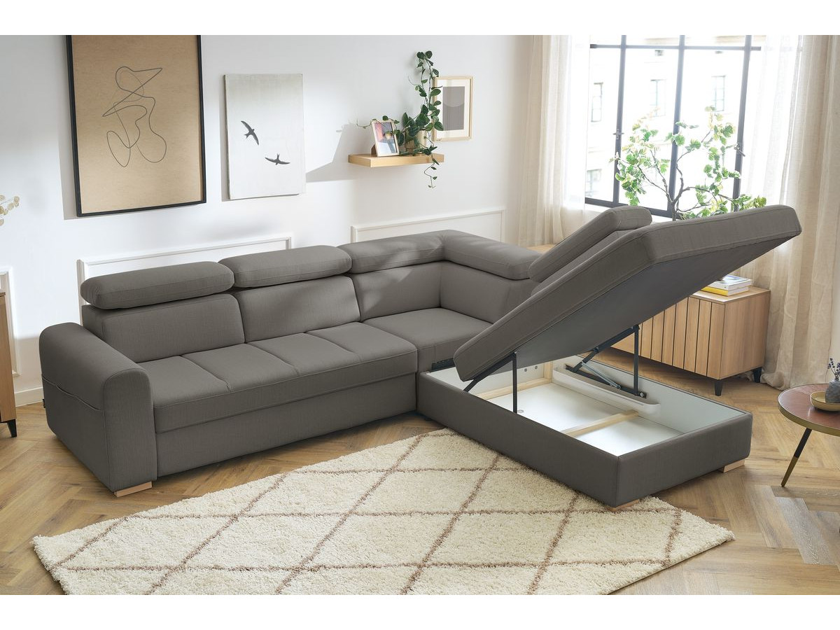 Canapé d'angle convertible coffre ARMAND