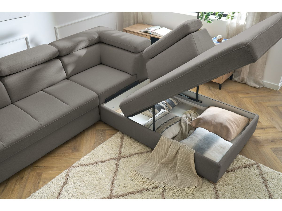 Canapé d'angle convertible coffre ARMAND