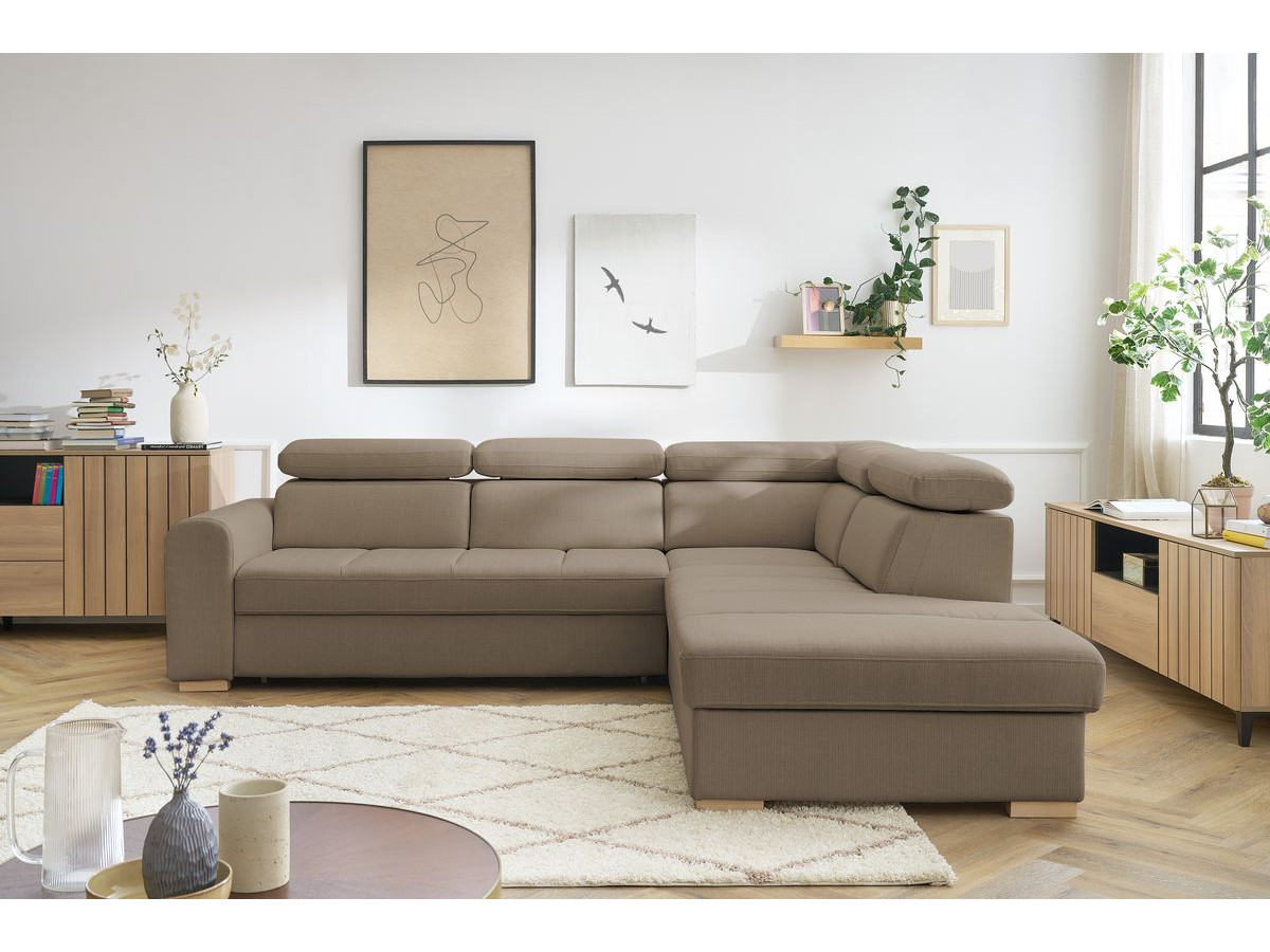 Canapé d'angle convertible coffre ARMAND