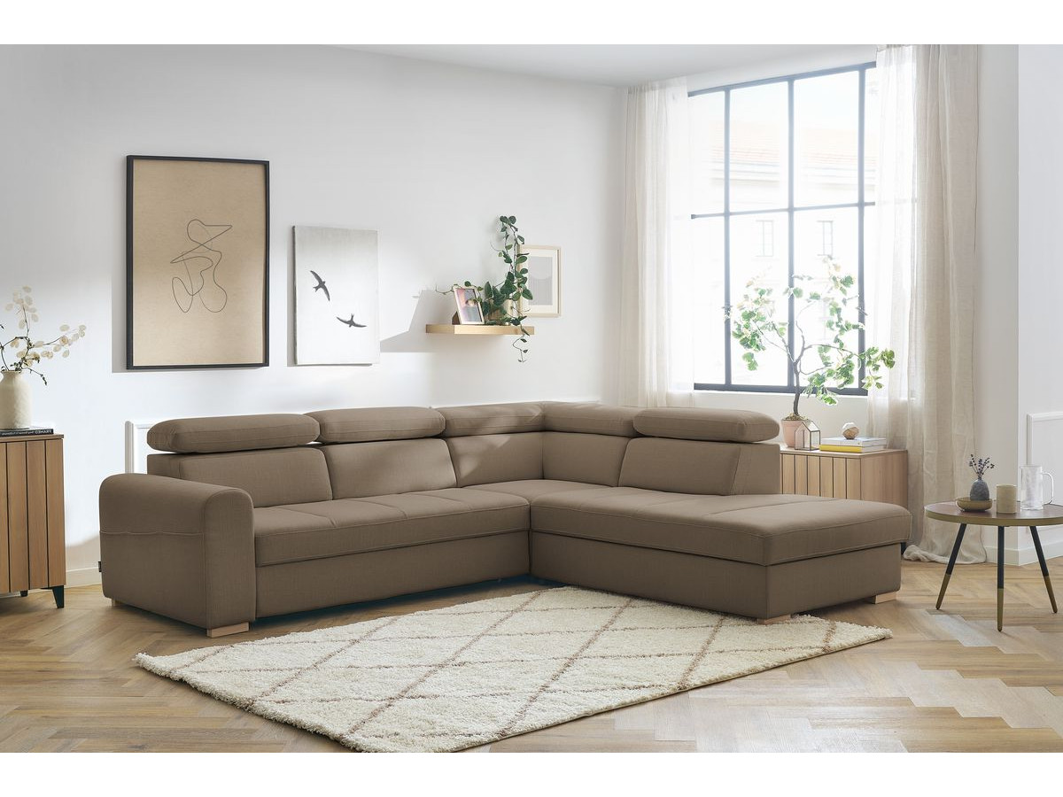 Canapé d'angle convertible coffre ARMAND