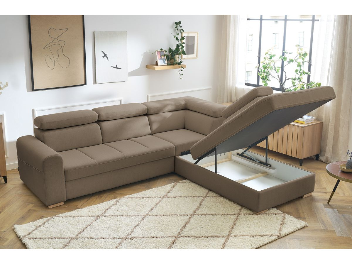 Canapé d'angle convertible coffre ARMAND