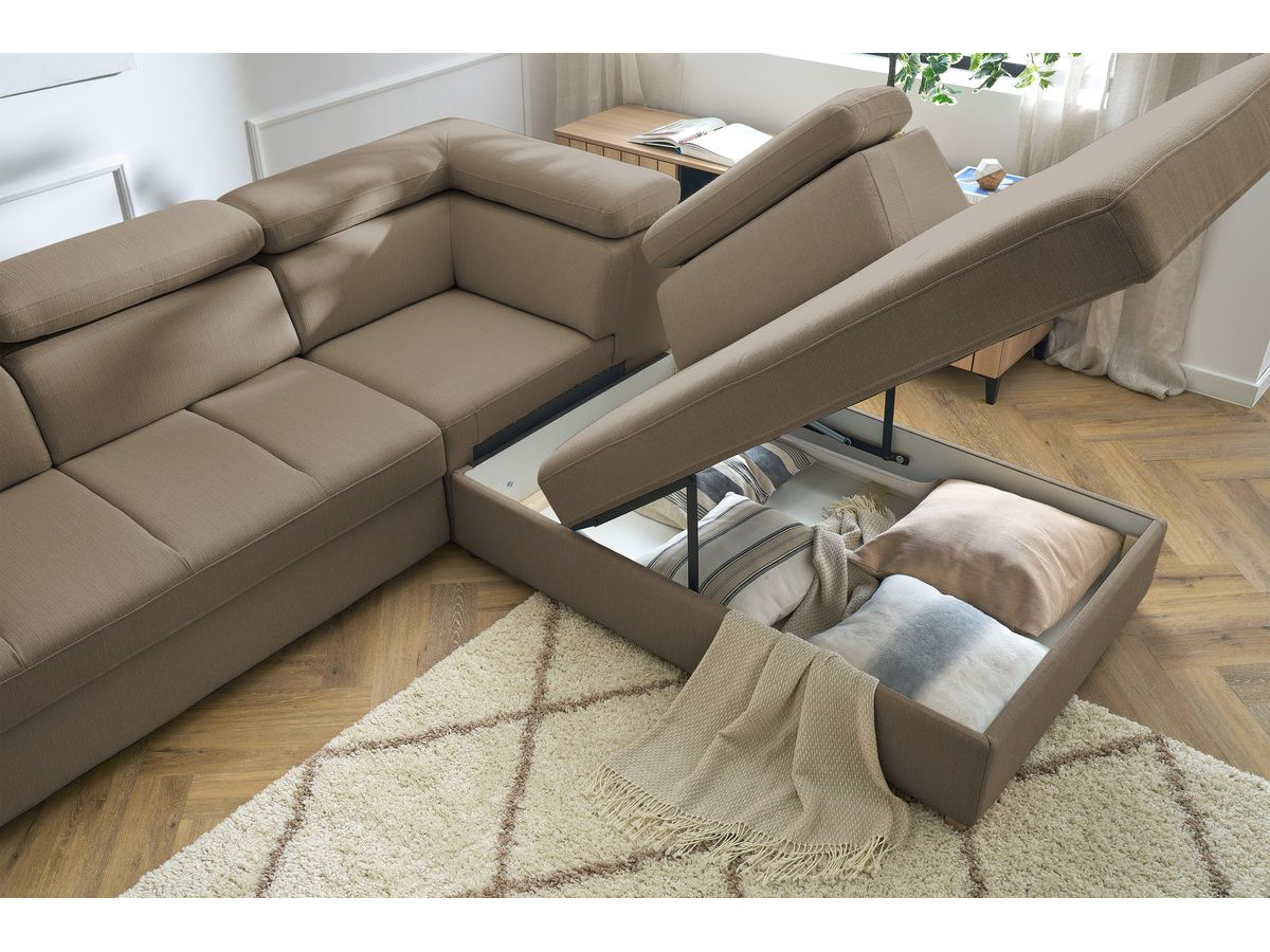 Canapé d'angle convertible coffre ARMAND