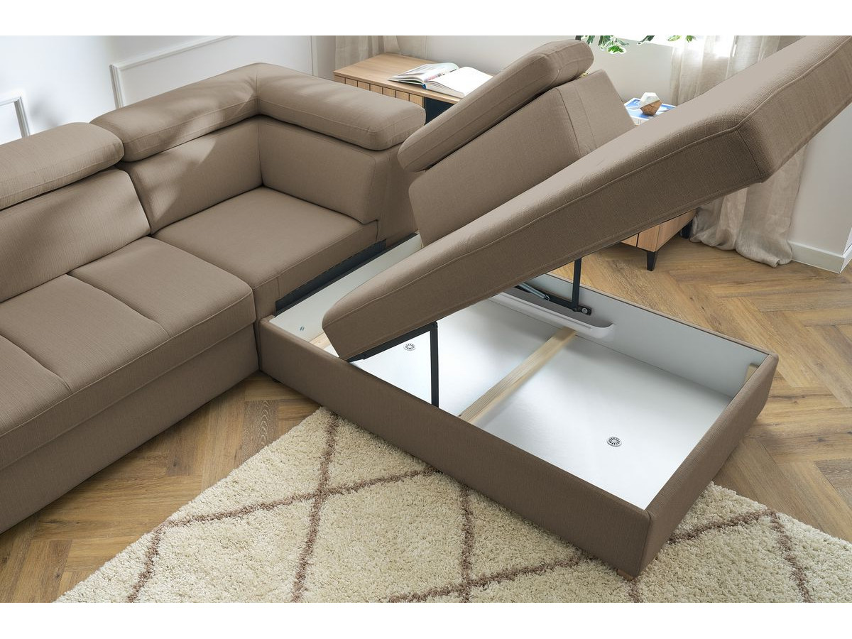 Canapé d'angle convertible coffre ARMAND