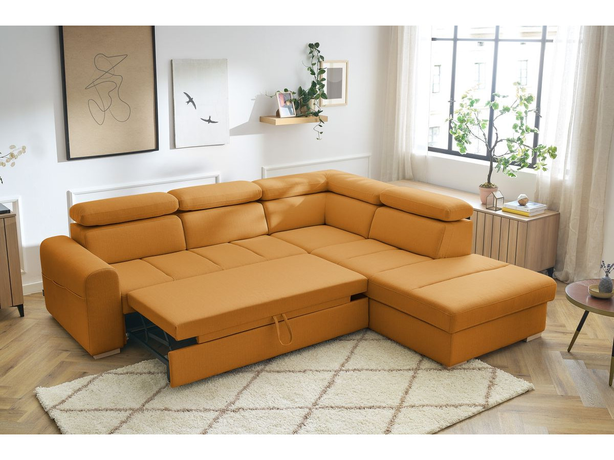 Canapé d'angle convertible coffre ARMAND