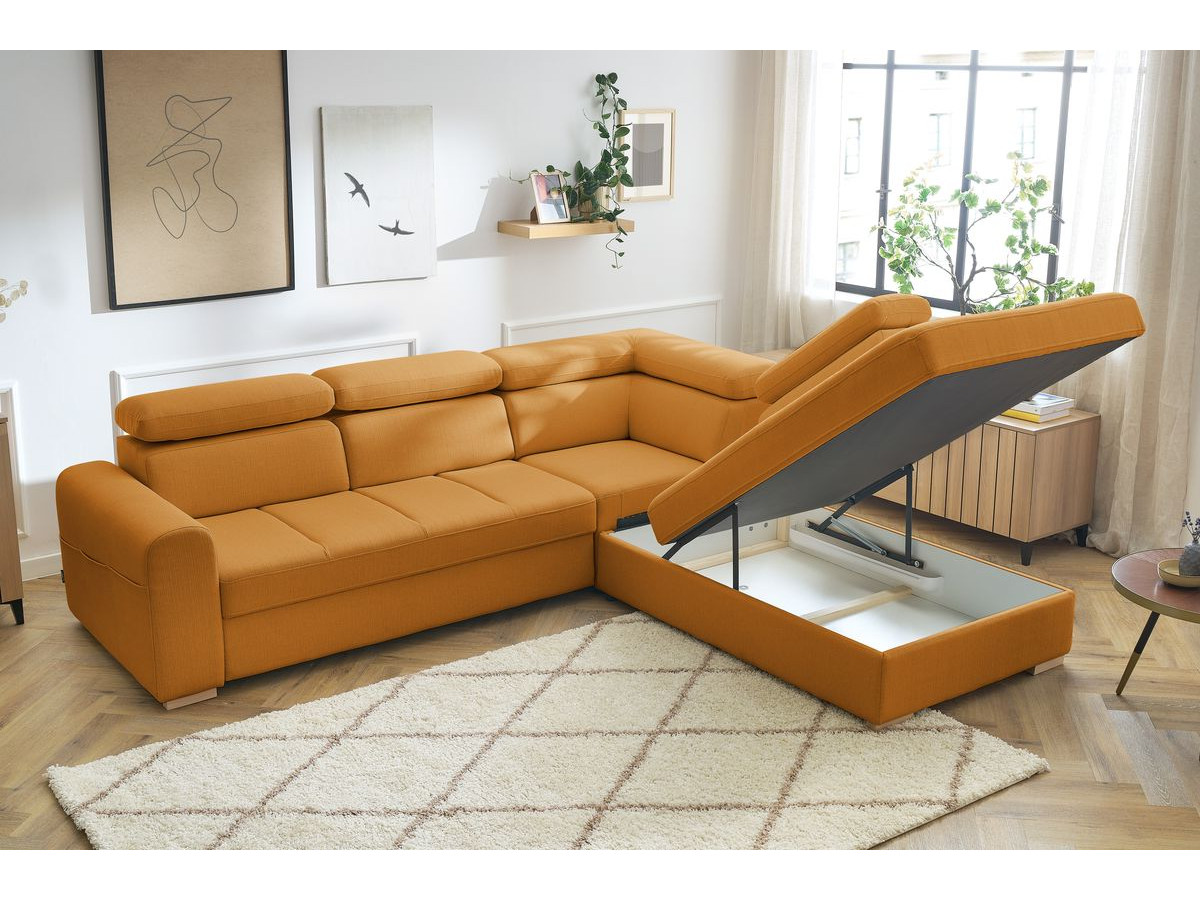 Canapé d'angle convertible coffre ARMAND