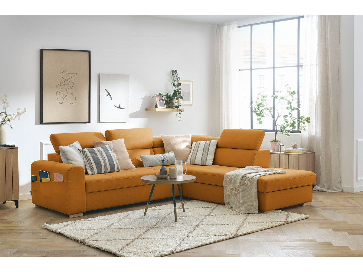 Canapé d'angle convertible coffre ARMAND